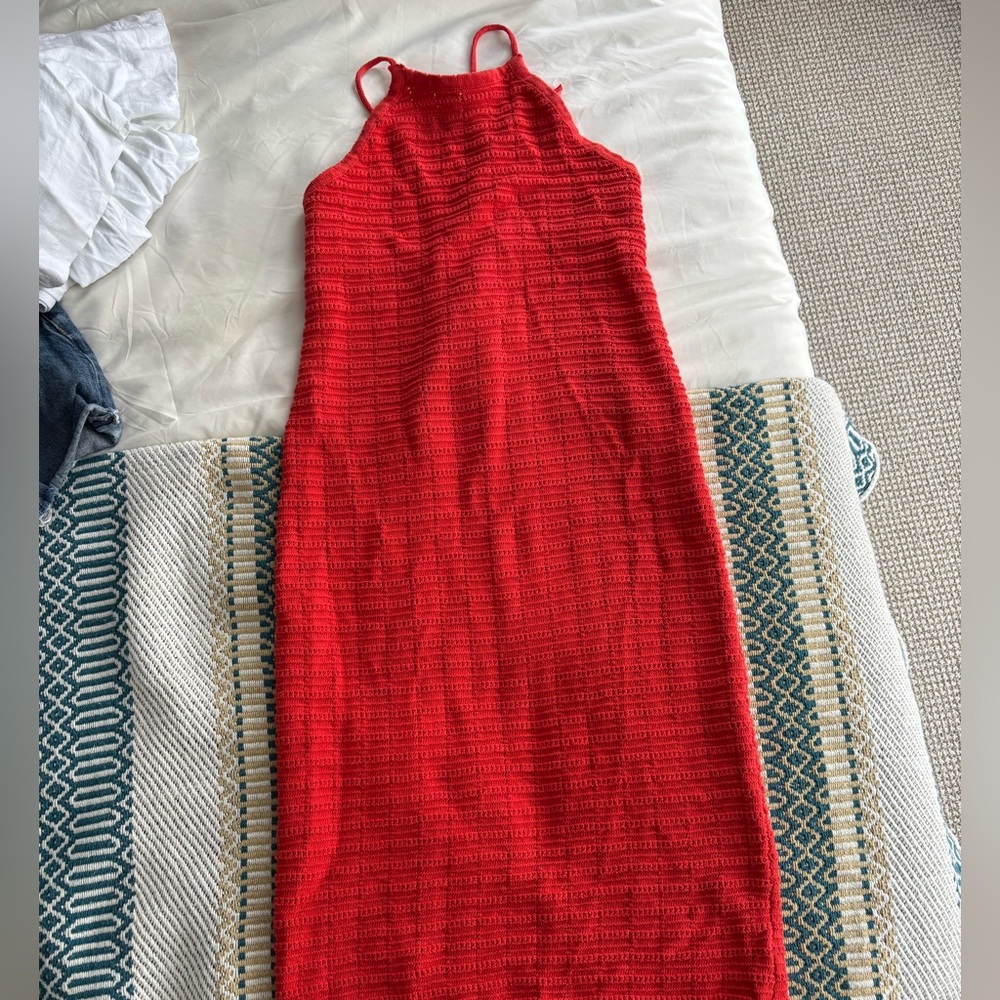 Free People red crochet beach cover up / dress